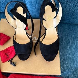 Christian Louboutin Black Heels with Ankle Strap